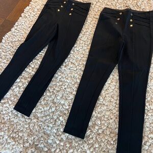 Black leggings with gold buttons by Zara. Two for the price of one.